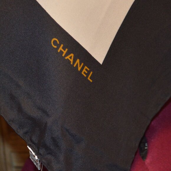 Chanel Silk Scarf 34.5" Square Chain Flap Handbags - Picture 3 of 9